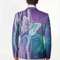 Suicide Prevention Awareness Blazer Maile Pikake Lokelani Crown Flower Lei Inspired