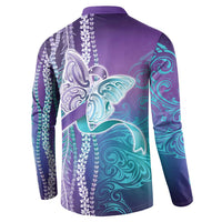 Suicide Prevention Awareness Button Sweatshirt Maile Pikake Lokelani Crown Flower Lei Inspired