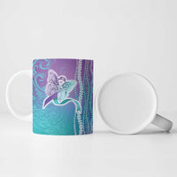 Suicide Prevention Awareness Ceramic Mug Maile Pikake Lokelani Crown Flower Lei Inspired