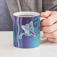 Suicide Prevention Awareness Ceramic Mug Maile Pikake Lokelani Crown Flower Lei Inspired