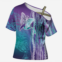 Suicide Prevention Awareness Cross Shoulder Shirt Maile Pikake Lokelani Crown Flower Lei Inspired