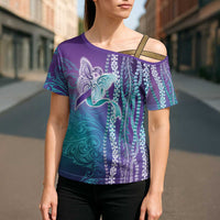 Suicide Prevention Awareness Cross Shoulder Shirt Maile Pikake Lokelani Crown Flower Lei Inspired