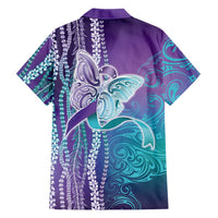 Suicide Prevention Awareness Family Matching Short Sleeve Bodycon Dress and Hawaiian Shirt Maile Pikake Lokelani Crown Flower Lei Inspired