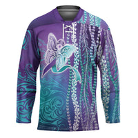 Suicide Prevention Awareness Hockey Jersey Maile Pikake Lokelani Crown Flower Lei Inspired