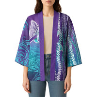 Suicide Prevention Awareness Kimono Maile Pikake Lokelani Crown Flower Lei Inspired