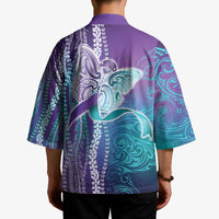 Suicide Prevention Awareness Kimono Maile Pikake Lokelani Crown Flower Lei Inspired