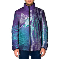 Suicide Prevention Awareness Padded Jacket Maile Pikake Lokelani Crown Flower Lei Inspired