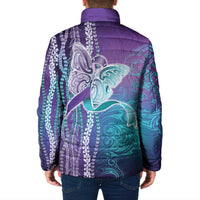 Suicide Prevention Awareness Padded Jacket Maile Pikake Lokelani Crown Flower Lei Inspired