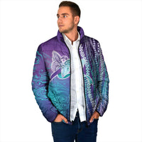 Suicide Prevention Awareness Padded Jacket Maile Pikake Lokelani Crown Flower Lei Inspired