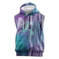 Suicide Prevention Awareness Sleeveless Hoodie Maile Pikake Lokelani Crown Flower Lei Inspired