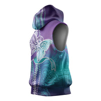 Suicide Prevention Awareness Sleeveless Hoodie Maile Pikake Lokelani Crown Flower Lei Inspired