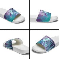 Suicide Prevention Awareness Slide Sandals Maile Pikake Lokelani Crown Flower Lei Inspired