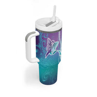 Suicide Prevention Awareness Tumbler With Handle Maile Pikake Lokelani Crown Flower Lei Inspired LT9 - Polynesian Pride