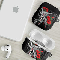 Hawaiian Honu Personalized AirPods Case Black Tribal Hook Pattern