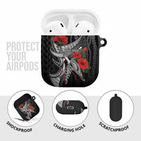 Hawaiian Honu Personalized AirPods Case Black Tribal Hook Pattern