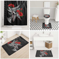 Hawaiian Honu Personalized Bathroom Set Black Tribal Hook Pattern