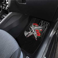 Hawaiian Honu Personalized Car Mats Black Tribal Hook Pattern LT9 - Polynesian Pride