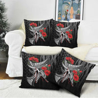 Hawaiian Honu Personalized Pillow Cover Black Tribal Hook Pattern LT9 - Polynesian Pride