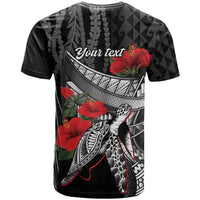 Hawaiian Honu Personalized T Shirt Black Tribal Hook Pattern