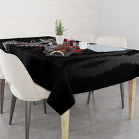 Hawaiian Honu Personalized Tablecloth Black Tribal Hook Pattern