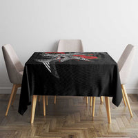 Hawaiian Honu Personalized Tablecloth Black Tribal Hook Pattern