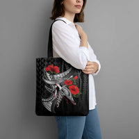 Hawaiian Honu Personalized Tote Bag Black Tribal Hook Pattern