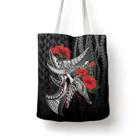 Hawaiian Honu Personalized Tote Bag Black Tribal Hook Pattern