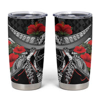 Hawaiian Honu Personalized Tumbler Cup Black Tribal Hook Pattern