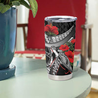 Hawaiian Honu Personalized Tumbler Cup Black Tribal Hook Pattern