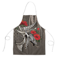 Hawaiian Honu Personalized Apron Mocha Mousse Hibiscus Tribal Hook Pattern