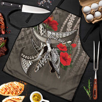 Hawaiian Honu Personalized Apron Mocha Mousse Hibiscus Tribal Hook Pattern