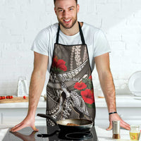 Hawaiian Honu Personalized Apron Mocha Mousse Hibiscus Tribal Hook Pattern