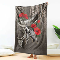 Hawaiian Honu Personalized Blanket Mocha Mousse Hibiscus Tribal Hook Pattern