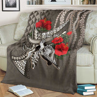 Hawaiian Honu Personalized Blanket Mocha Mousse Hibiscus Tribal Hook Pattern