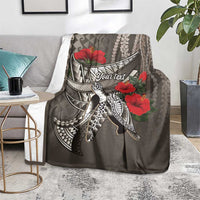 Hawaiian Honu Personalized Blanket Mocha Mousse Hibiscus Tribal Hook Pattern