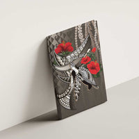 Hawaiian Honu Personalized Canvas Wall Art Mocha Mousse Hibiscus Tribal Hook Pattern