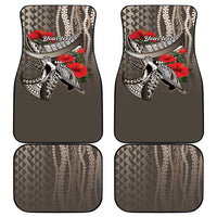 Hawaiian Honu Personalized Car Mats Mocha Mousse Hibiscus Tribal Hook Pattern