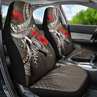 Hawaiian Honu Personalized Car Seat Cover Mocha Mousse Hibiscus Tribal Hook Pattern