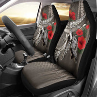 Hawaiian Honu Personalized Car Seat Cover Mocha Mousse Hibiscus Tribal Hook Pattern