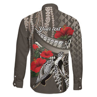 Hawaiian Honu Personalized Family Matching Puletasi and Hawaiian Shirt Mocha Mousse Hibiscus Tribal Hook Pattern LT9 - Polynesian Pride