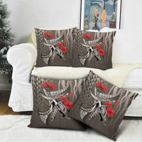 Hawaiian Honu Personalized Pillow Cover Mocha Mousse Hibiscus Tribal Hook Pattern
