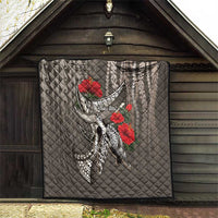 Hawaiian Honu Personalized Quilt Mocha Mousse Hibiscus Tribal Hook Pattern