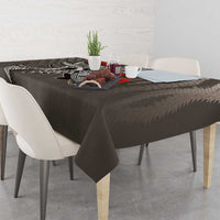 Hawaiian Honu Personalized Tablecloth Mocha Mousse Hibiscus Tribal Hook Pattern