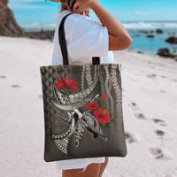 Hawaiian Honu Personalized Tote Bag Mocha Mousse Hibiscus Tribal Hook Pattern