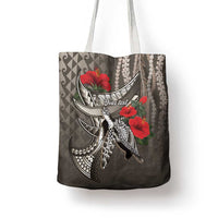 Hawaiian Honu Personalized Tote Bag Mocha Mousse Hibiscus Tribal Hook Pattern