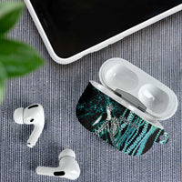Hawaiian Honu Personalized AirPods Case Dark Cyan Maile Pikake Flower Lei Inspired LT9 - Polynesian Pride