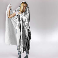 Black Hawaiian Quilt Pattern Hooded Blanket Mixed Polynesian Tribal Arty