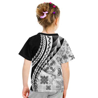 Black Hawaiian Quilt Pattern Kid T Shirt Mixed Polynesian Tribal Arty LT9 - Polynesian Pride