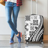 Black Hawaiian Quilt Pattern Luggage Cover Mixed Polynesian Tribal Arty