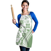 Green Hawaiian Quilt Pattern Apron Mixed Polynesian Tribal Arty - Polynesian Pride